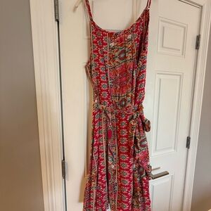 Red Sleeveless Wrap Mini Dress